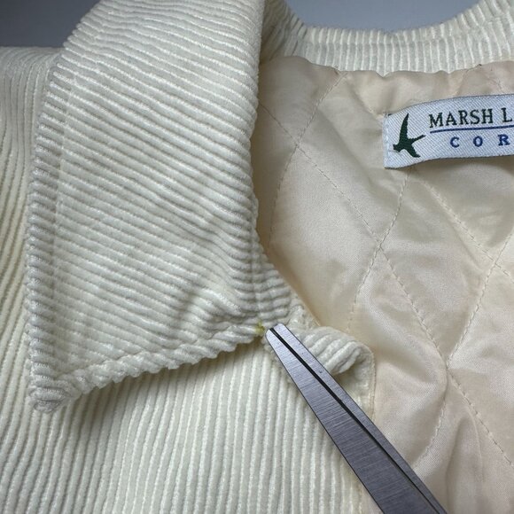 Vintage Marsh Landing Cords Women's Cream Corduroy Quilted Lined Jacket W/ Adjus - Picture 11 of 15
